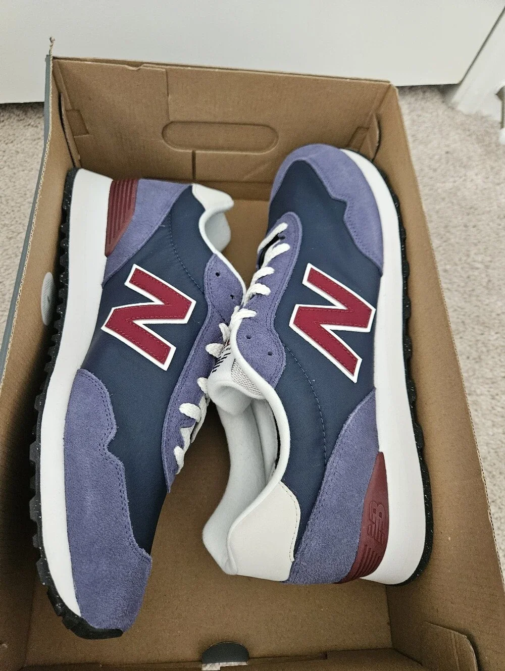 New In Box Men's New Balance 515 Sustainable Sneakers Navy/Burg Sz US 13